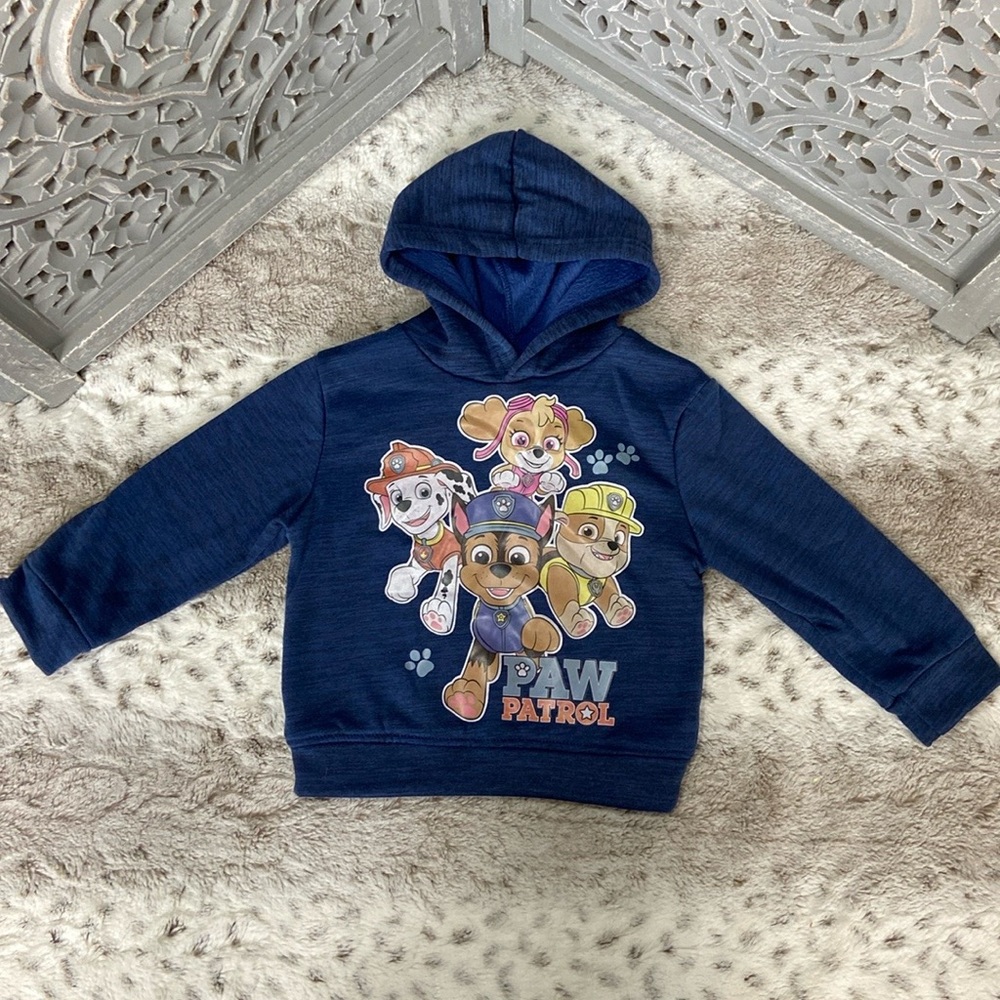Nickelodeon Paw Patrol characters blue pull over hoodie sweater boys 2T winter